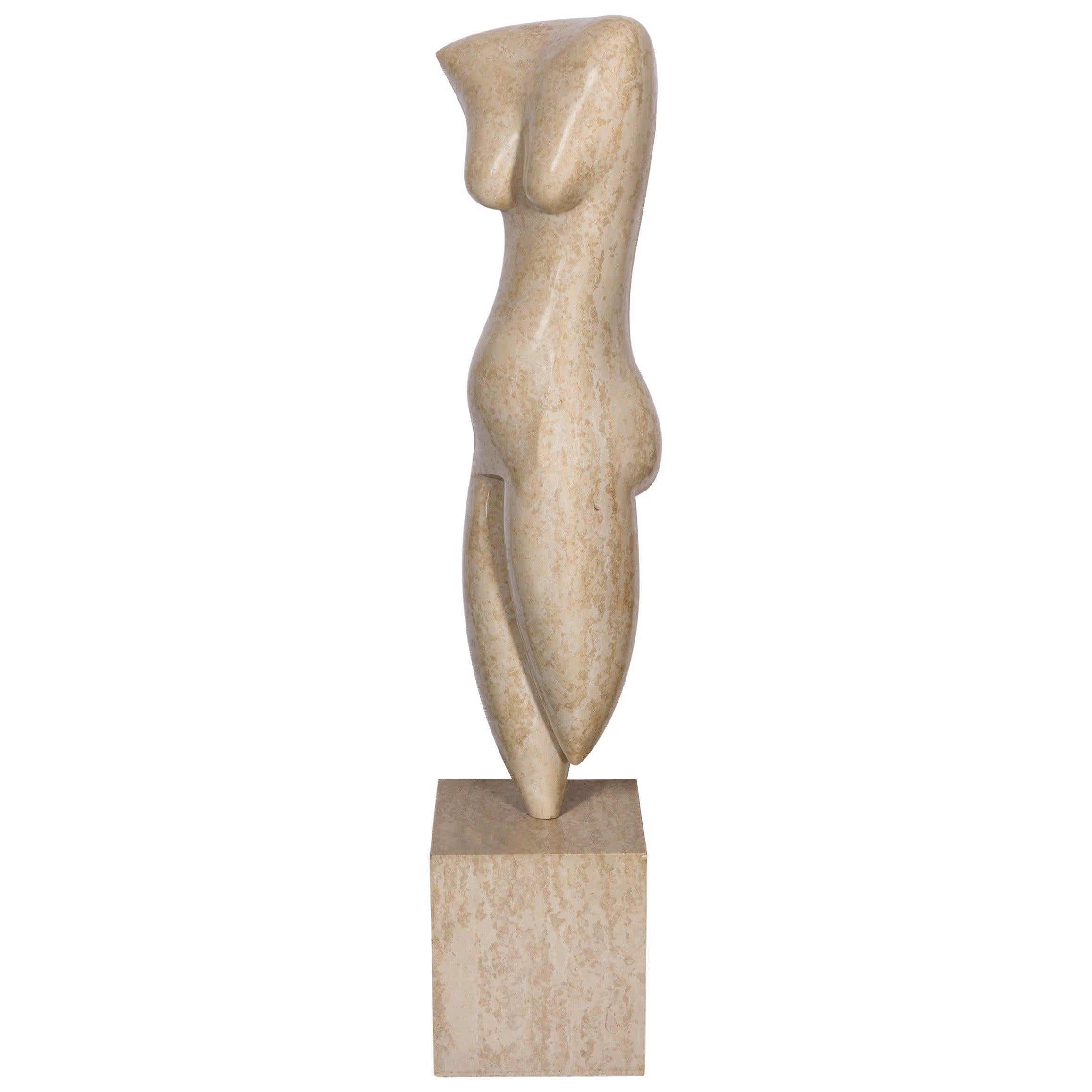 Marble Abstract Figural Sculpture by Oriani, Italy 1985 For Sale