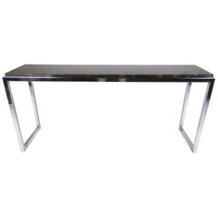 Stylish Modern Marble and Chrome Console Table