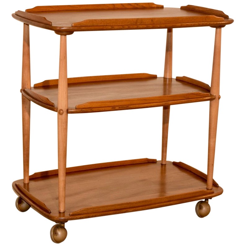 MidCentury Wooden Bar Cart For Sale at 1stDibs