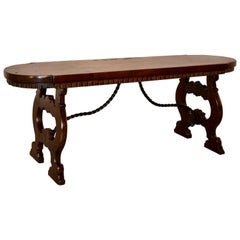 Early 20th Century Walnut Bench