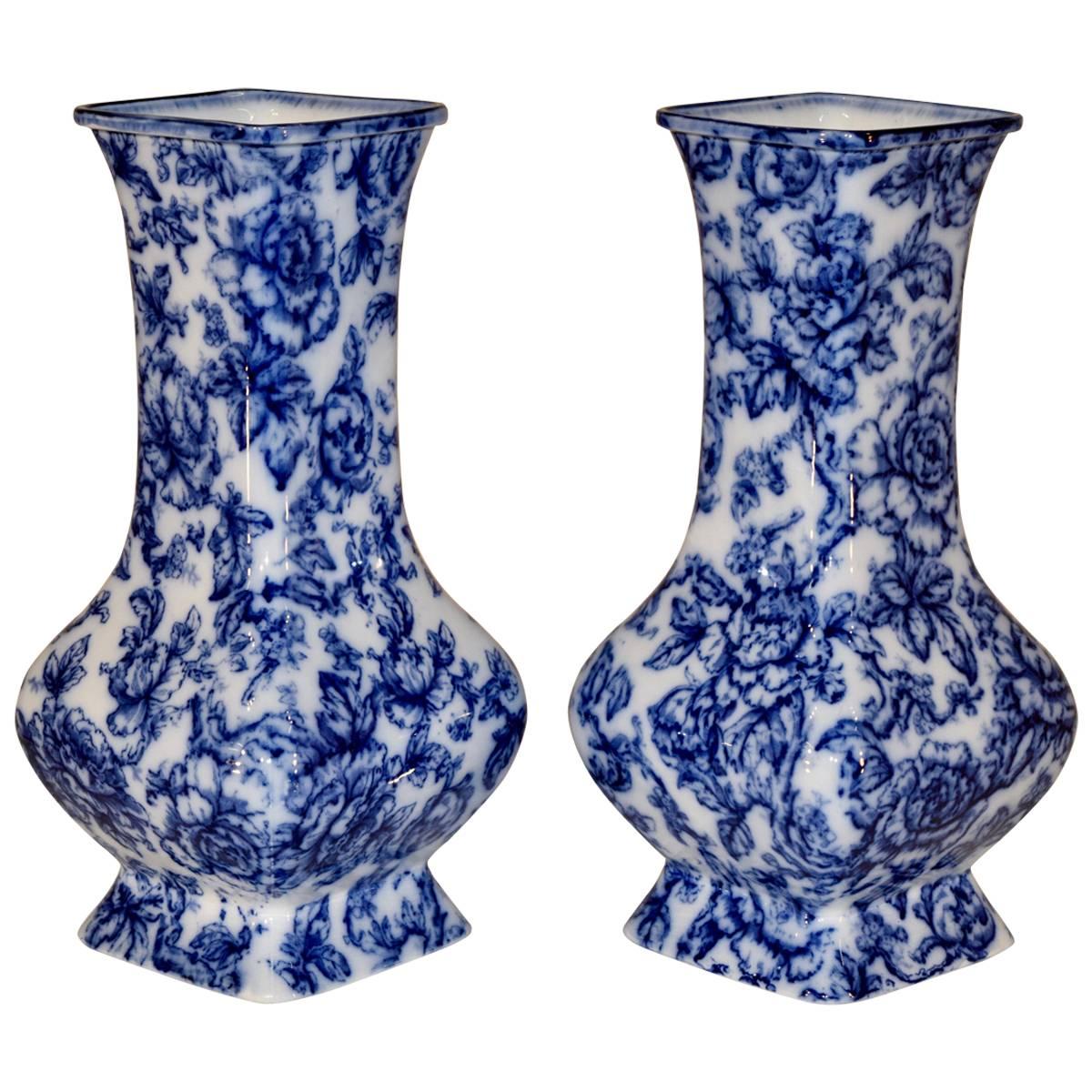 19th Century Pair of Staffordshire Vases