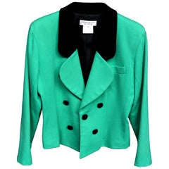 Yves Saint Laurent 100% Wool Woman Jacket Tag Size 42