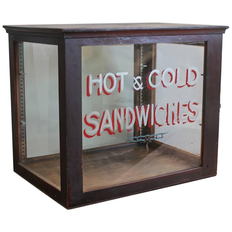 1930s "Hot & Cold Sandwiches" Showcase For Sale