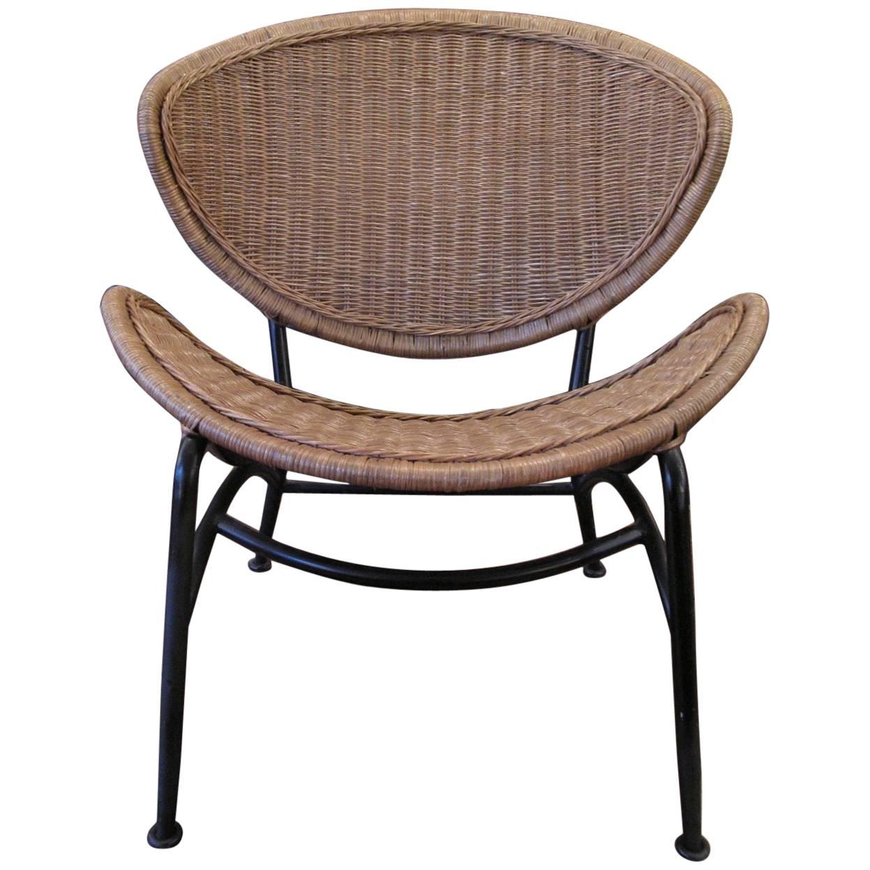 Wicker Chair in the Style of Salterini