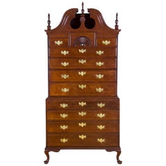 Chippendale Bonnet Top Chest-on-Chest, Cherrywood, Wethersfield, CT