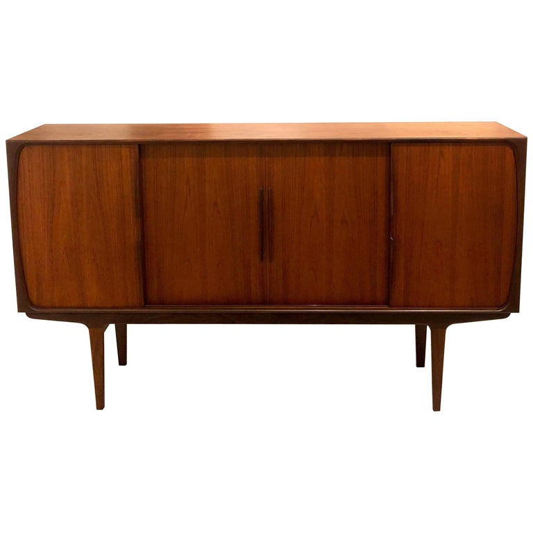 Massive Extra Large Danish Modern Teak Credenza or Mini Bar at 1stDibs