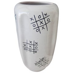 Vintage Modern Ed Langbein Ceramic "Tic-Tac Toe" Vase, 1940s