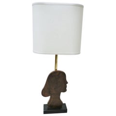 Vintage French Mid-Century Modern Silhouette Girl Lamp