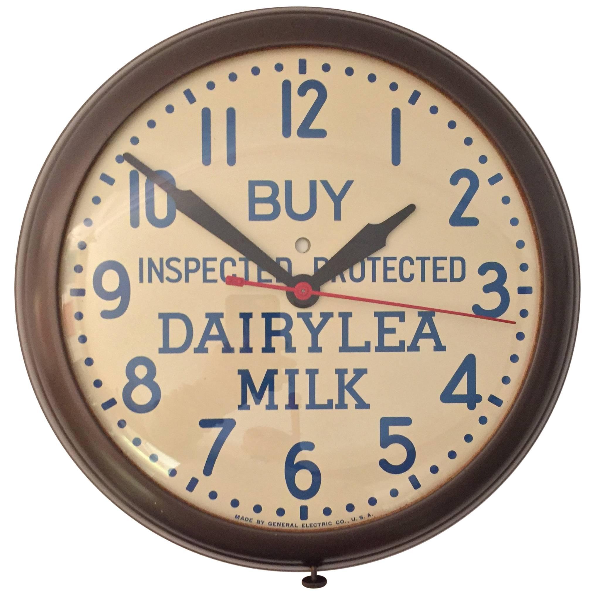 1950s Dairylea Milk Advertising GE Wall Clock