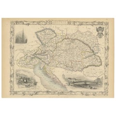 Antique Map of Austria by J. Tallis, circa 1851