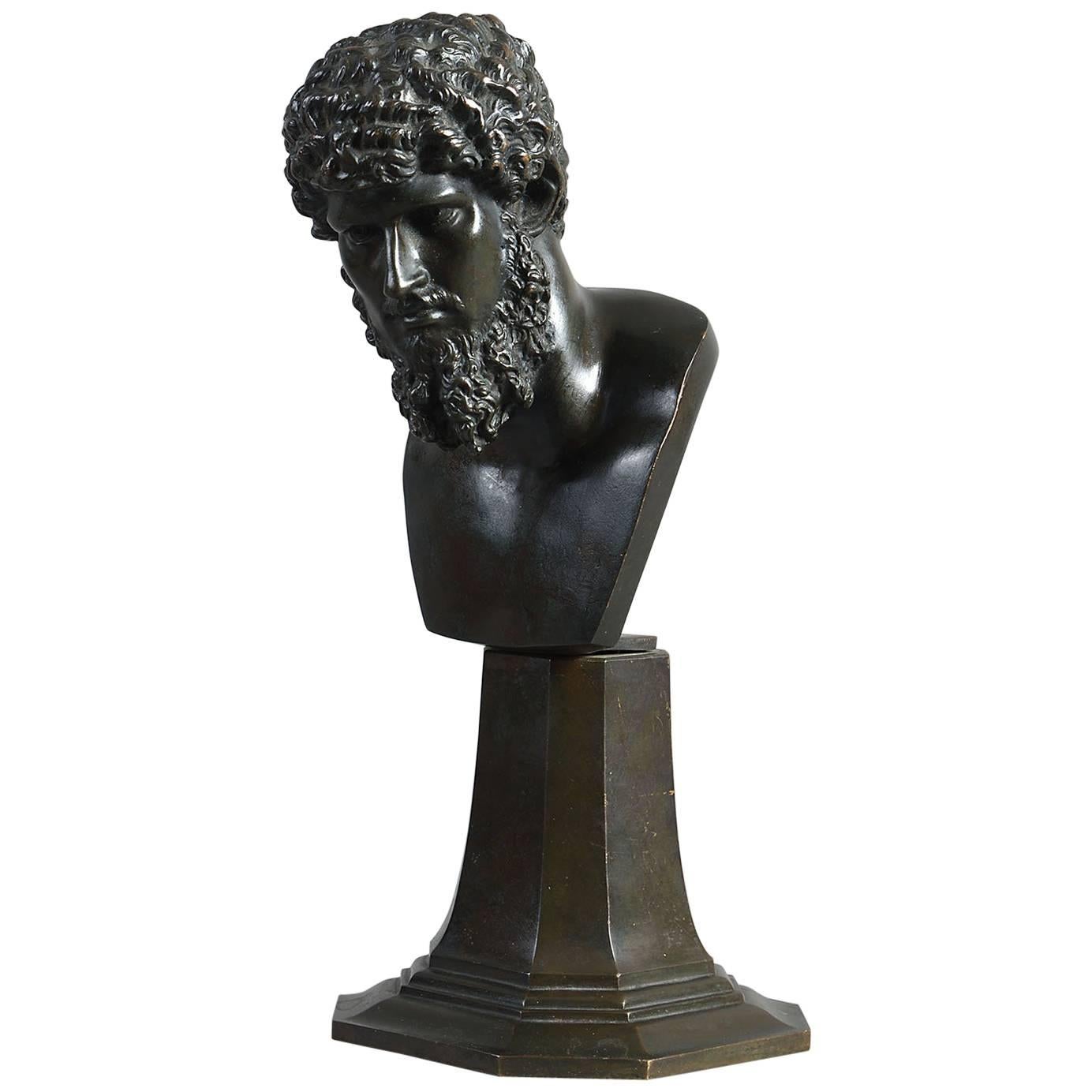 Late 18th Century Grand Tour Bronze Bust of Emperor Lucius For Sale