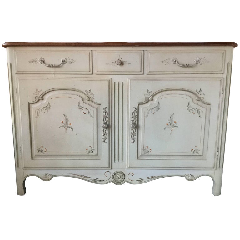 HandPainted Ethan Allen Louis XV Style Buffet Sideboard For Sale at