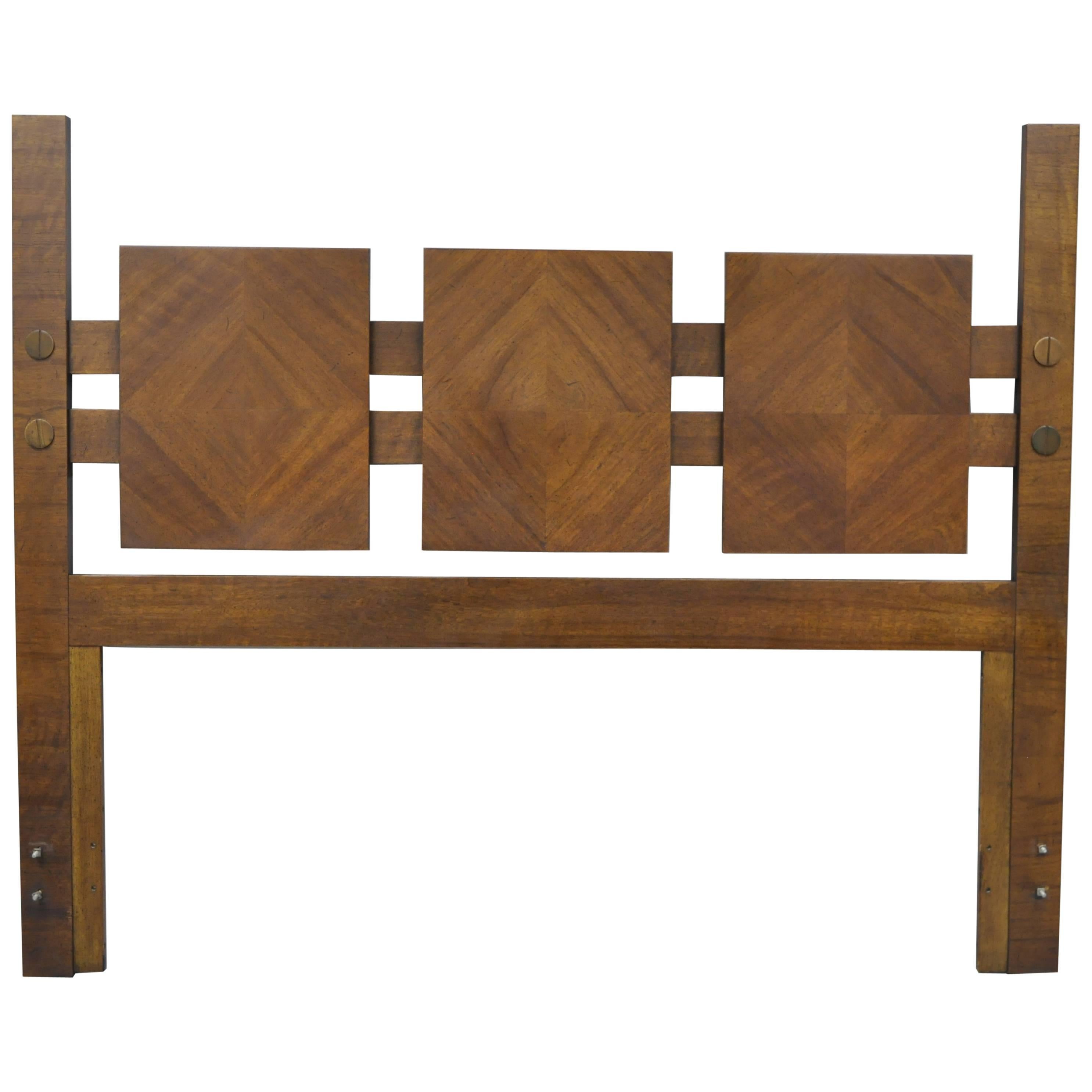 Lane Brutalist Queen Full Size Bed Headboard Vintage Mid-Century Modern