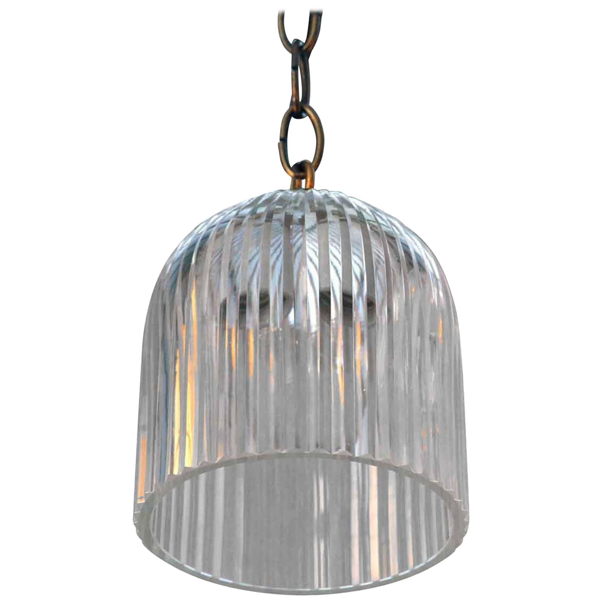 1990s  Glass Bell Shaped Pendant Light