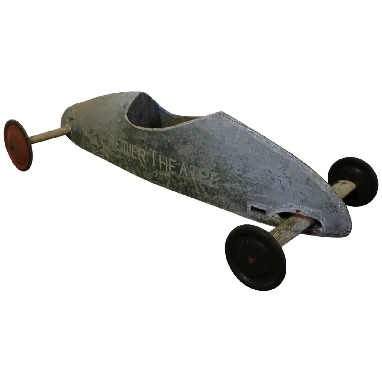 Early 20th Century Soap Box Derby Tin Car For Sale