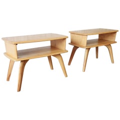 Mid-Century Modern Heywood Wakefield Two-Tier Side Tables, Pair