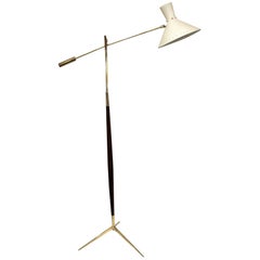 1950s Floor Lamp with Swing Arm by Lunel, France, 1950