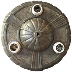 Cast Iron Art Deco Flush Mount Theater Light