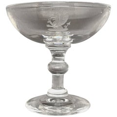Vintage Etched Crystal Steuben Champagne Coupe