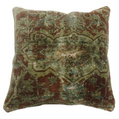 Antique Persian Kashan Rug Pillow