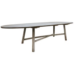 Customized Ovalshaped Poplarwood Dining Table