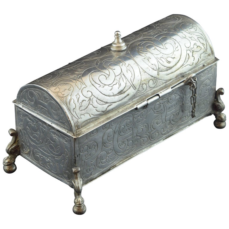 Silver Chest, Basque Country, Spain, 17th Century, 1617 For Sale