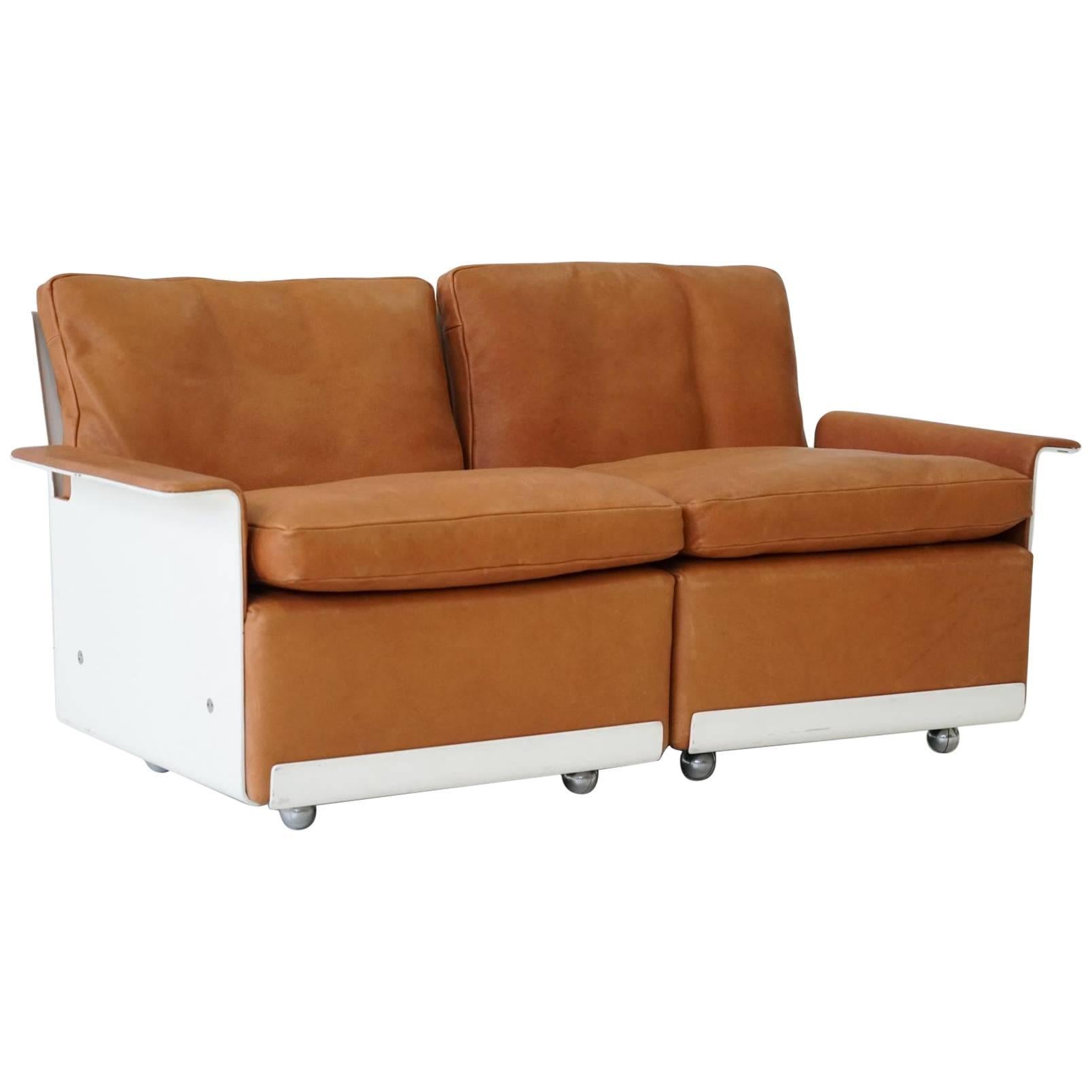 RZ 62 620 Modular Two-Seat Sofa in Leather by Dieter Rams for Vitsoe, 1960s