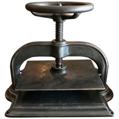 Late 19th Century Industrial Brushed Steel Book Press