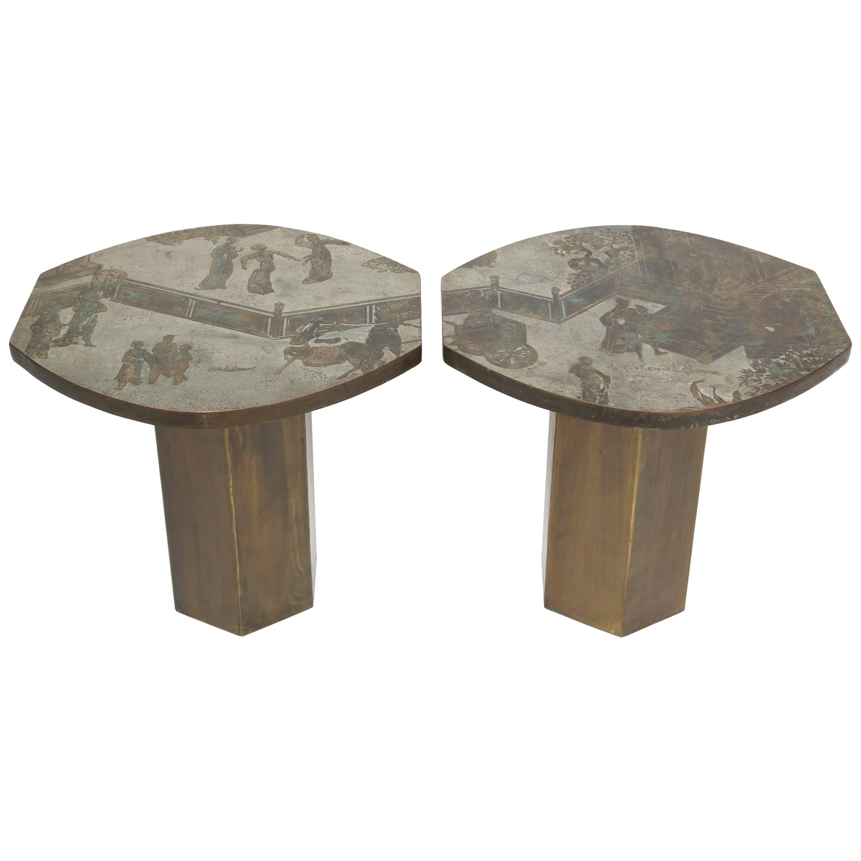 Rare Philip and Kelvin Laverne Tao Side Tables