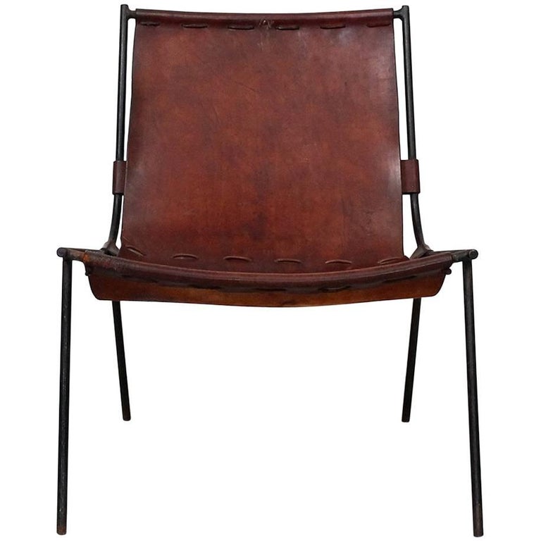 Gordon Keeler Leather And Iron Sling Chair For Sale At 1stdibs