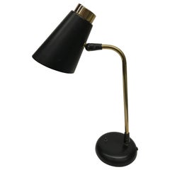 Brass and Lacquered Steel 1950s Italian Desk Lamp