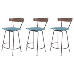 Set of Three Clifford Pascoe Swivel Bar Stools, circa 1950s