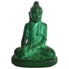 Art Deco Czech Malachite Buddha Curt Schlevogt Ingrid Glass Line