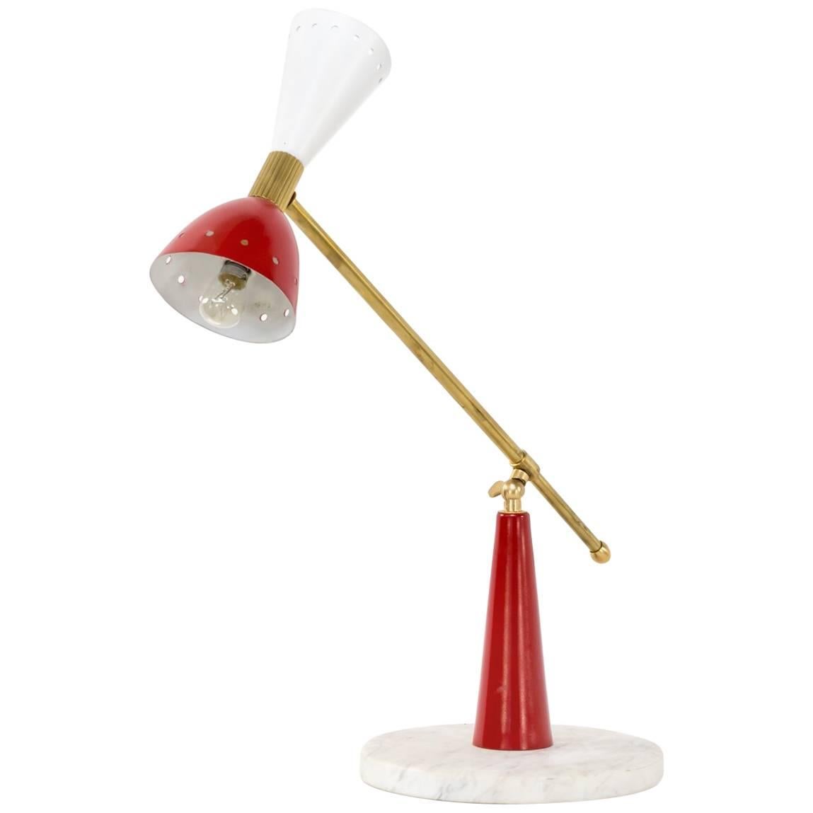 1950s Stilnovo Diabolo Table Lamp with Marble Foot