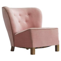 Pink Danish Lounge Chair by Otto Færge, 1940s