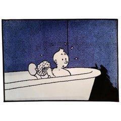 Vintage Georges Remi 'Herge', Axis Carpet, Tintin in His Bath, 1995