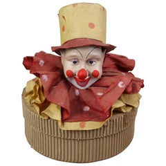 Vintage Candy Box with smiling Clown Head, 1950s