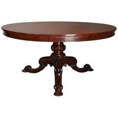 Super Quality Circular Mahogany Tilt-Top Dining Table Stamped James Winter