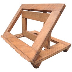 Adjustable Folding Oak Book Stand