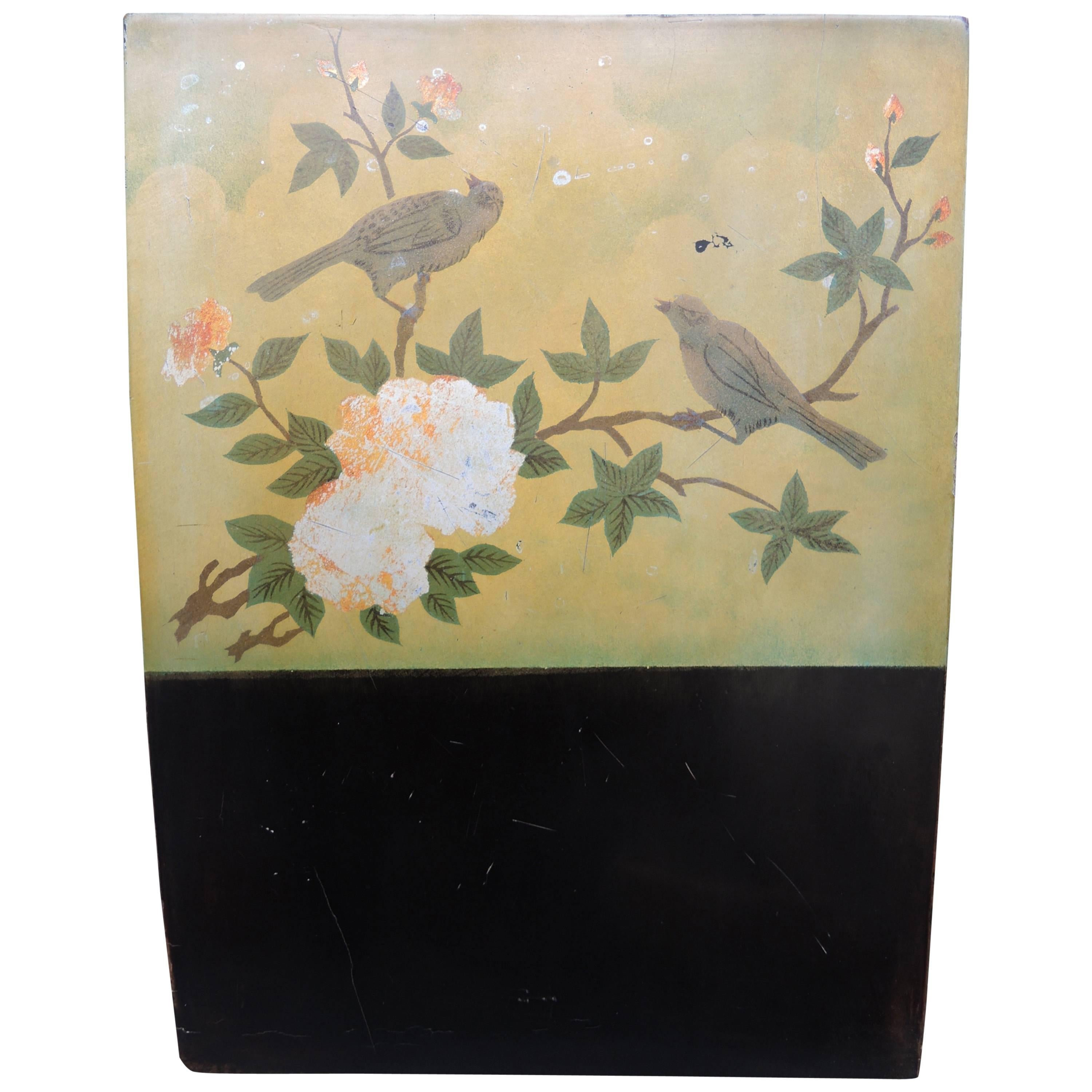 Art Deco Japanese Lacquered Wood Panel