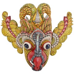Late 19th Century Sri Lankan Gurula Raksha Mask