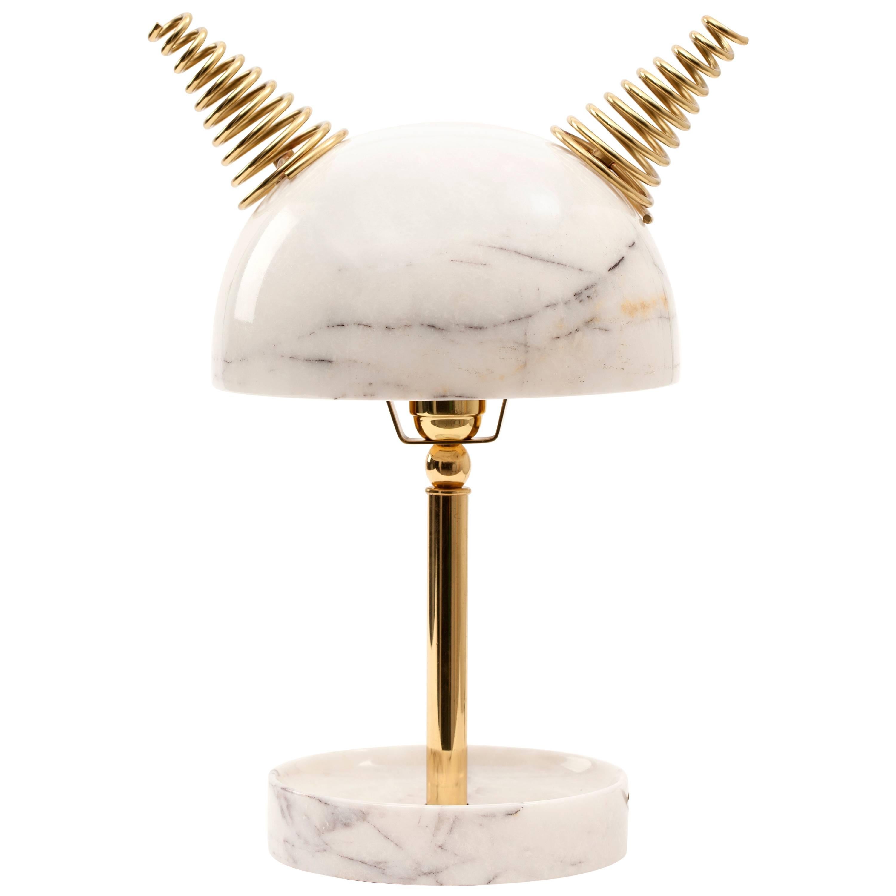 Min Lilla Anime Marble and Brass Table Lamp by Merve Kahraman For Sale