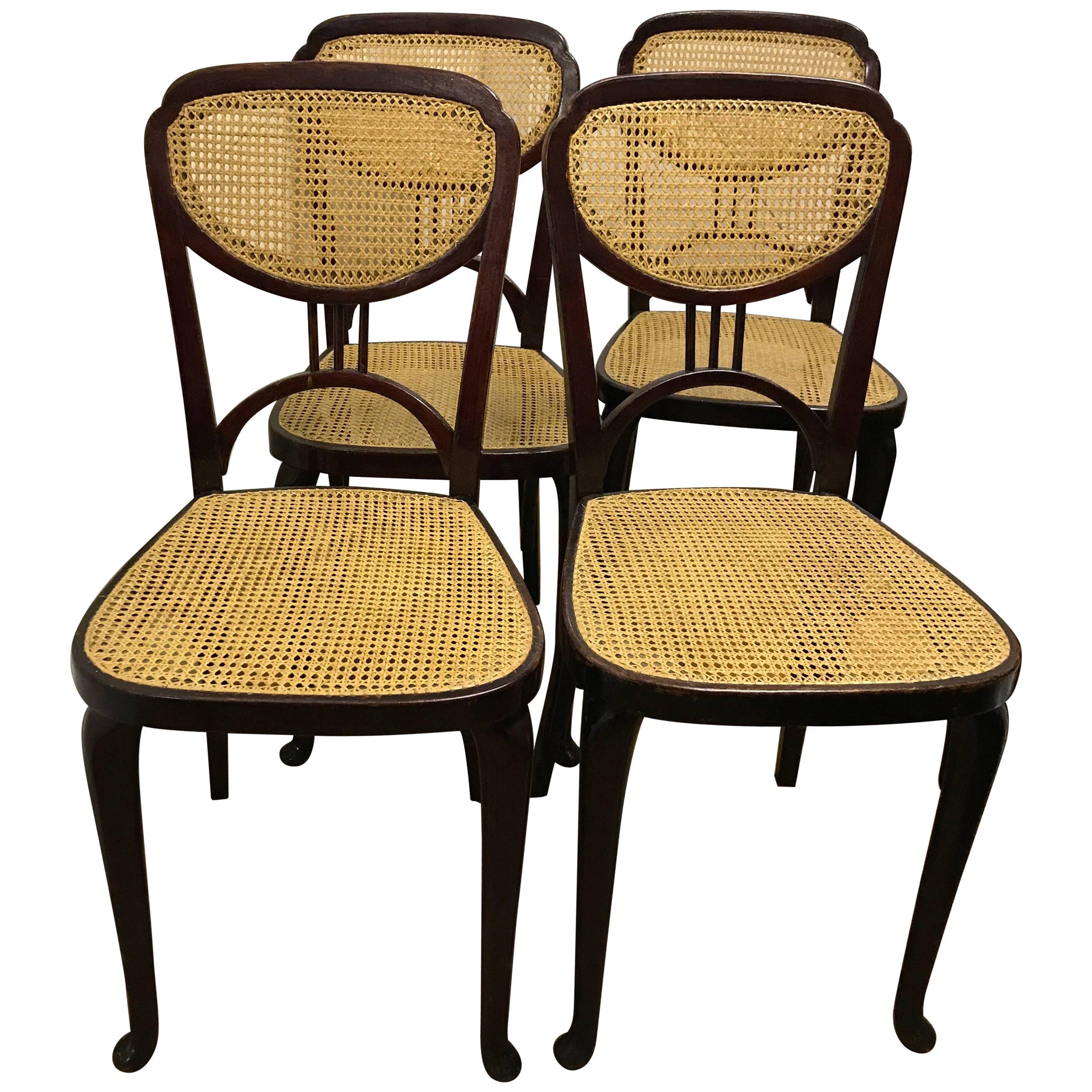 Jugendstil or Art Nouveau Thonet Chairs in  Catalogue of 1910 , Set of 4  For Sale