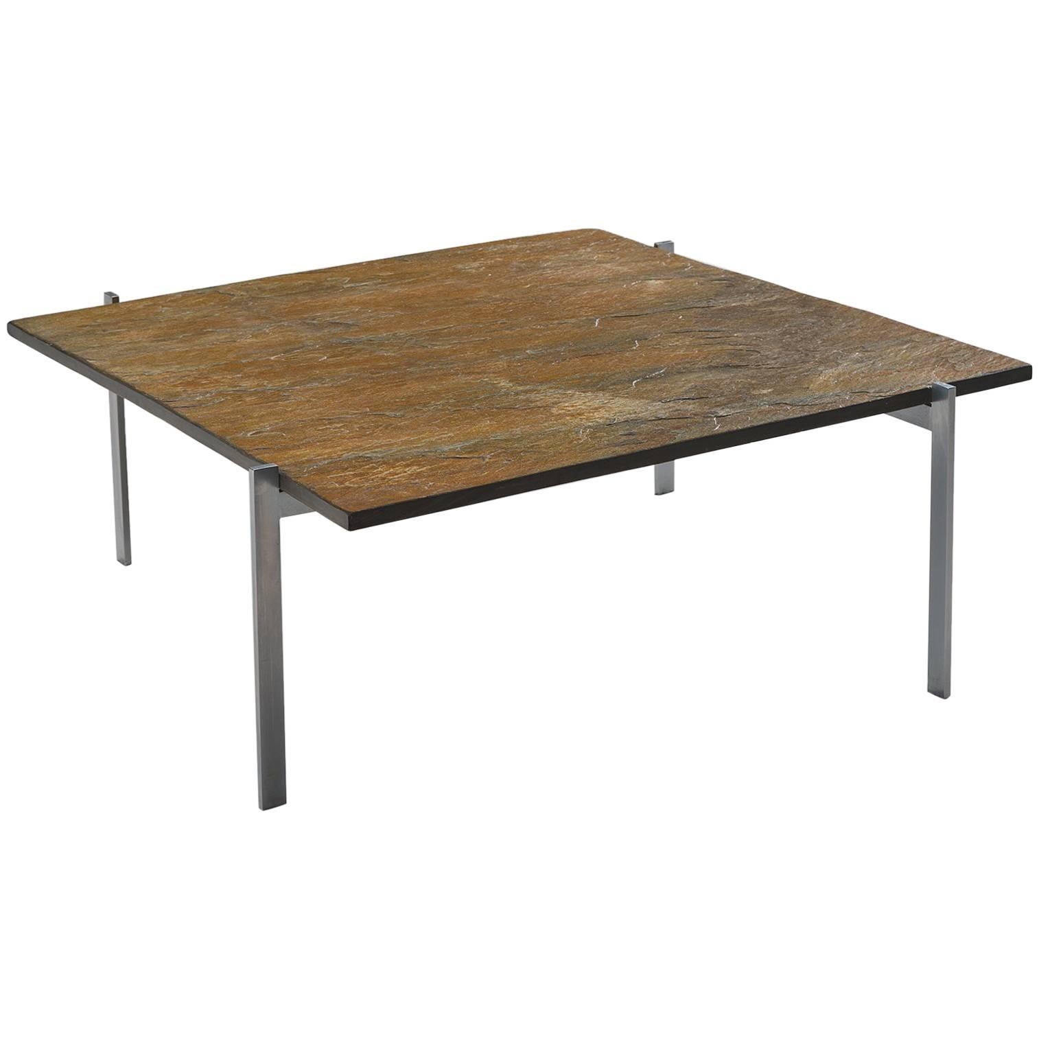 Poul Kjærholm PK61 Coffee Table in Patinated Ocre Slate