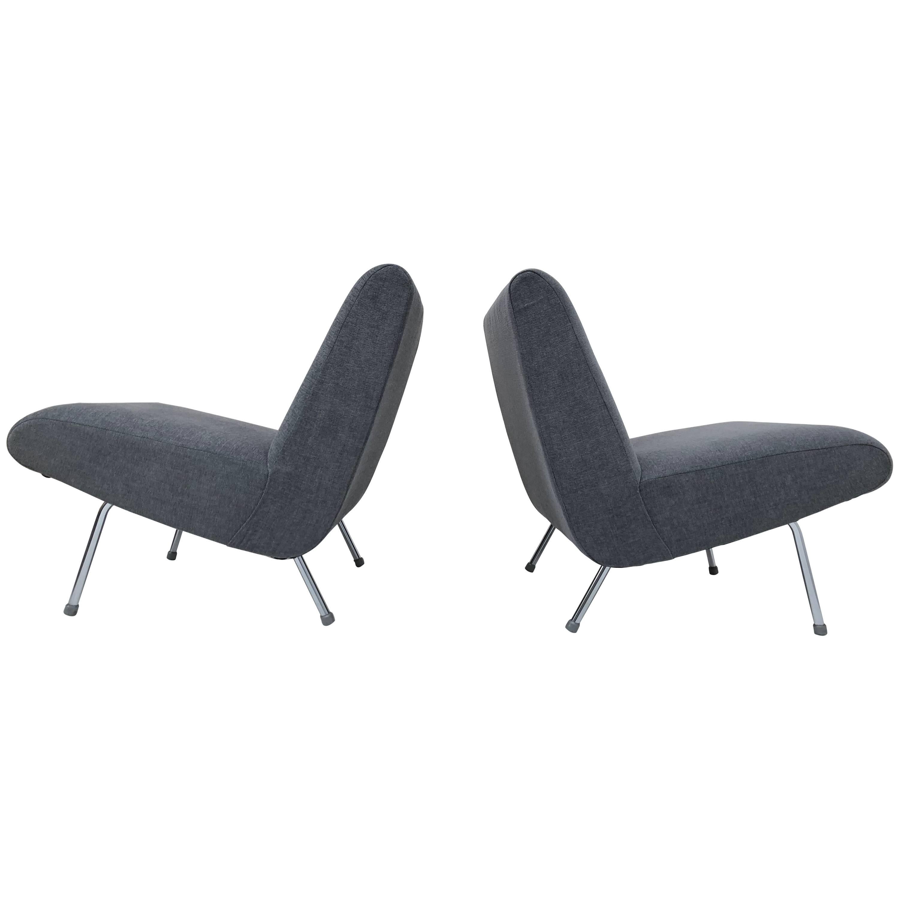 Pierre Guariche Model 'Breda' Lounge Chairs for Meurop, 1960s, New Upholstery!