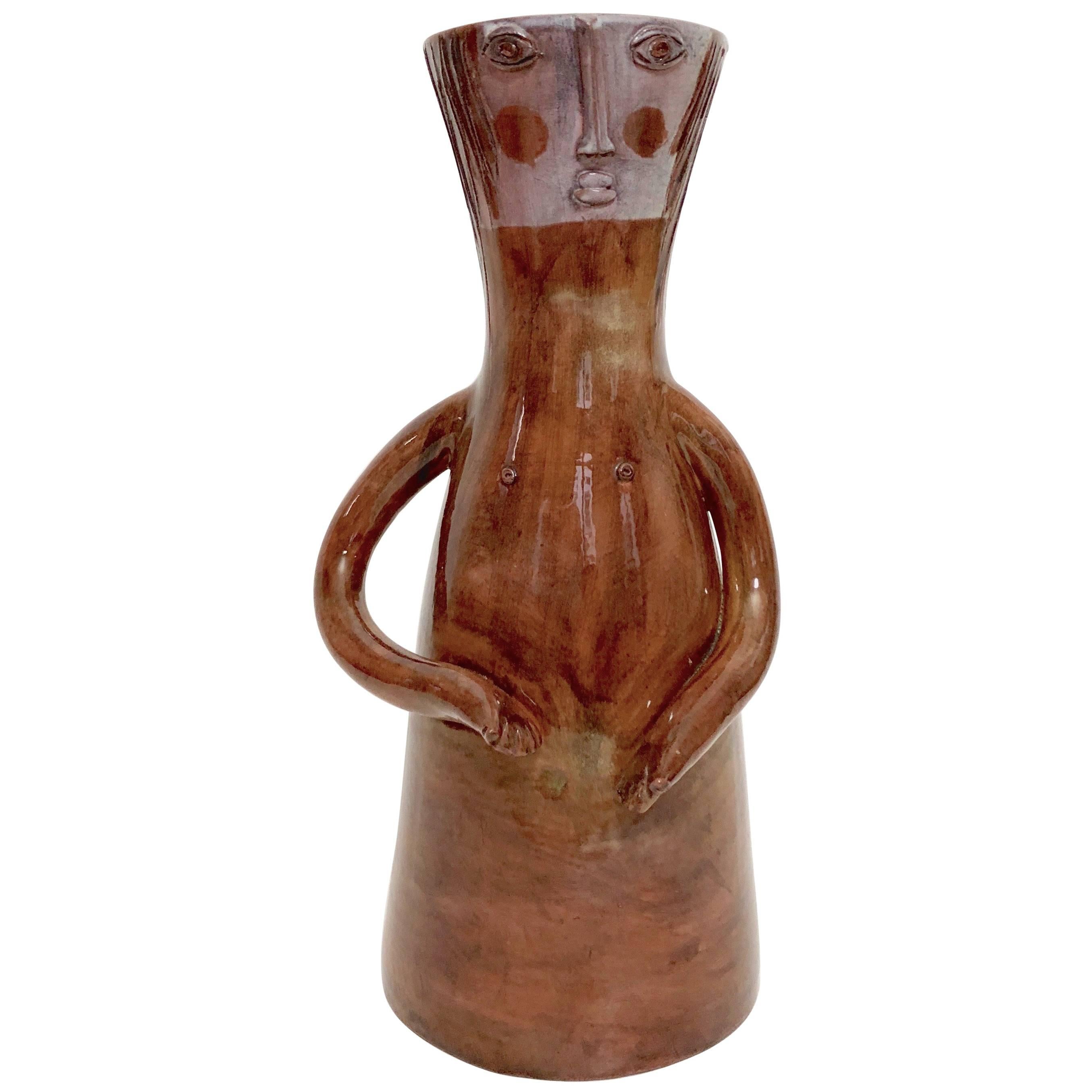 Robert and Jean Cloutier - Large Figurative Ceramic Vase For Sale