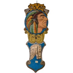 19th Century Carved and Painted French Wood Part of a Carousel