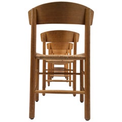 Lot de six chaises de salle à manger Borge Mogensen J39 Shaker en chêne et Papercord:: Danemark