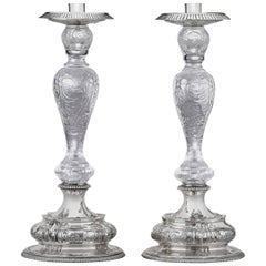 American Cut-Glass and Silver Candlesticks by Dominick & Haff