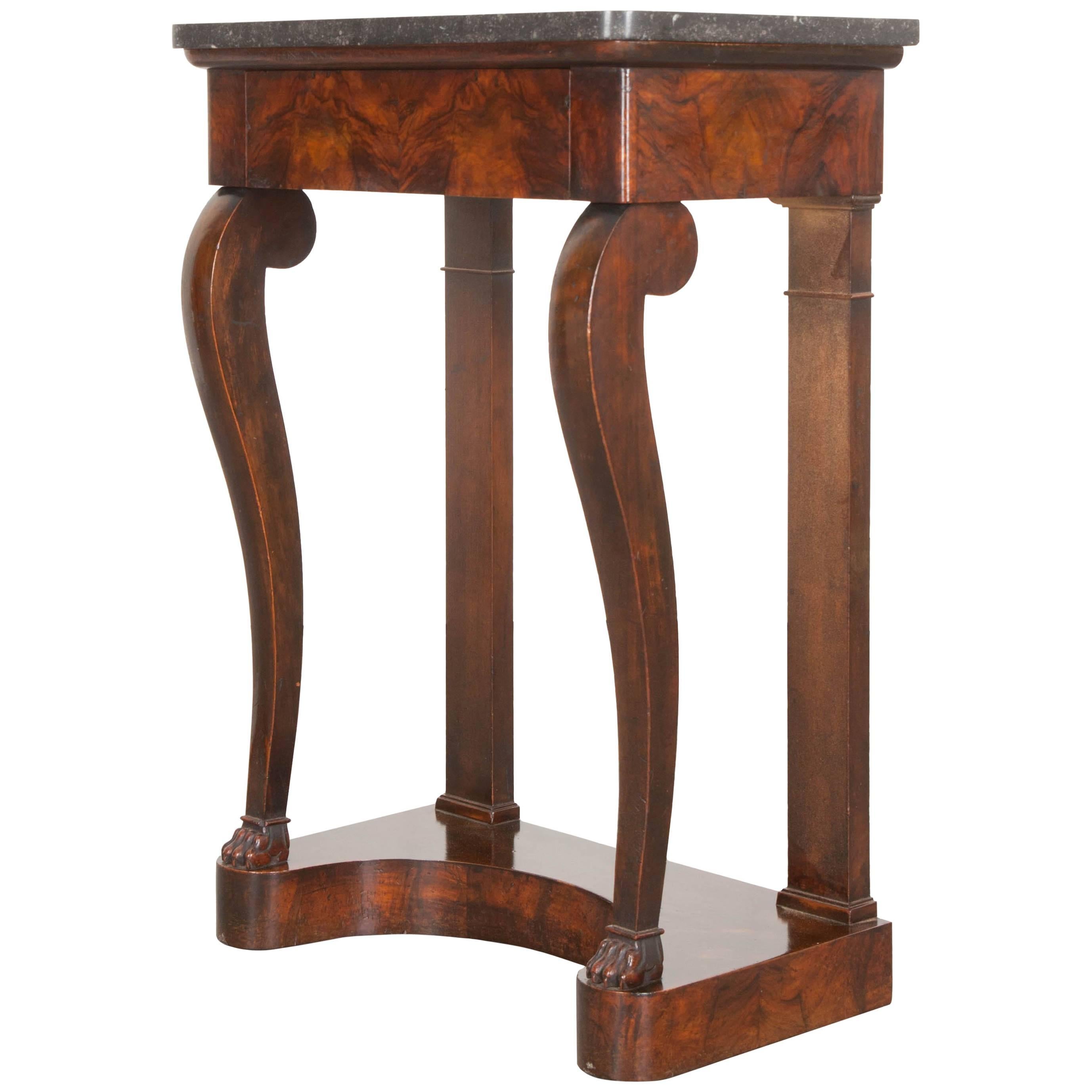 French 19th Century Petite Burl Rosewood Restauration Console